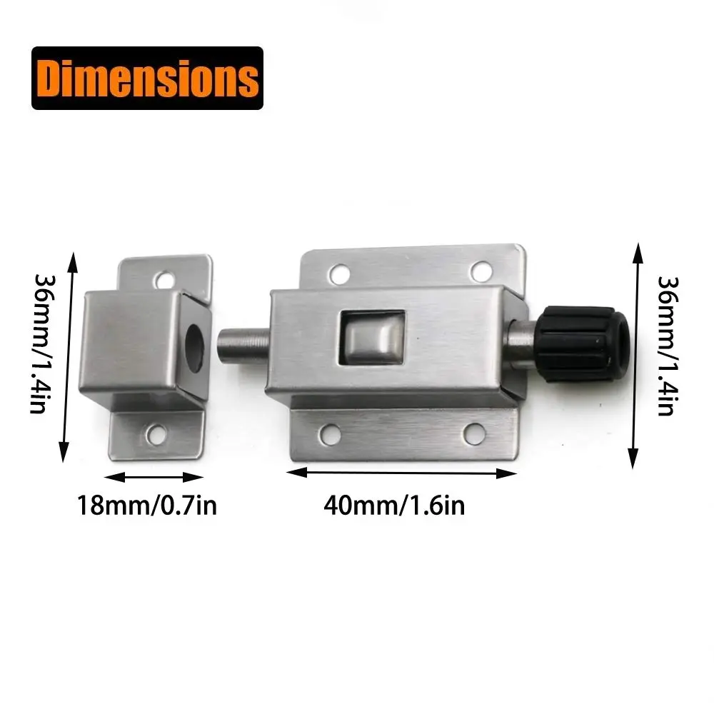 kaileyouxiangongsi Stainless Steel Gate Latch 2 Pack | Heavy Duty Spring Loaded Lock for Doors - view 2