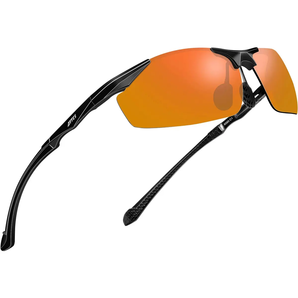ATTCL Polarized UV Protection Sports Sunglasses for Men, Red/Mirrored Lens (64mm Lens Width) | Wrap-Around Design for Cycling & Driving - main product image