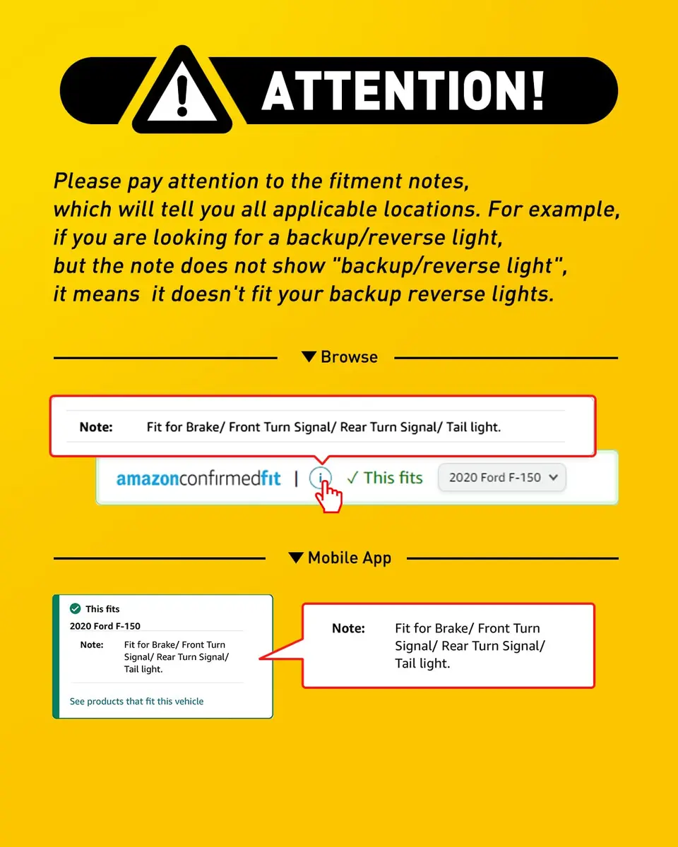 AUXITO 7443 LED Bulbs for Reverse Lights Brake Tail Lights 6000K White (2-Pack, 1300LM per bulb) | Brighter, Energy-Saving Replacement - view 4