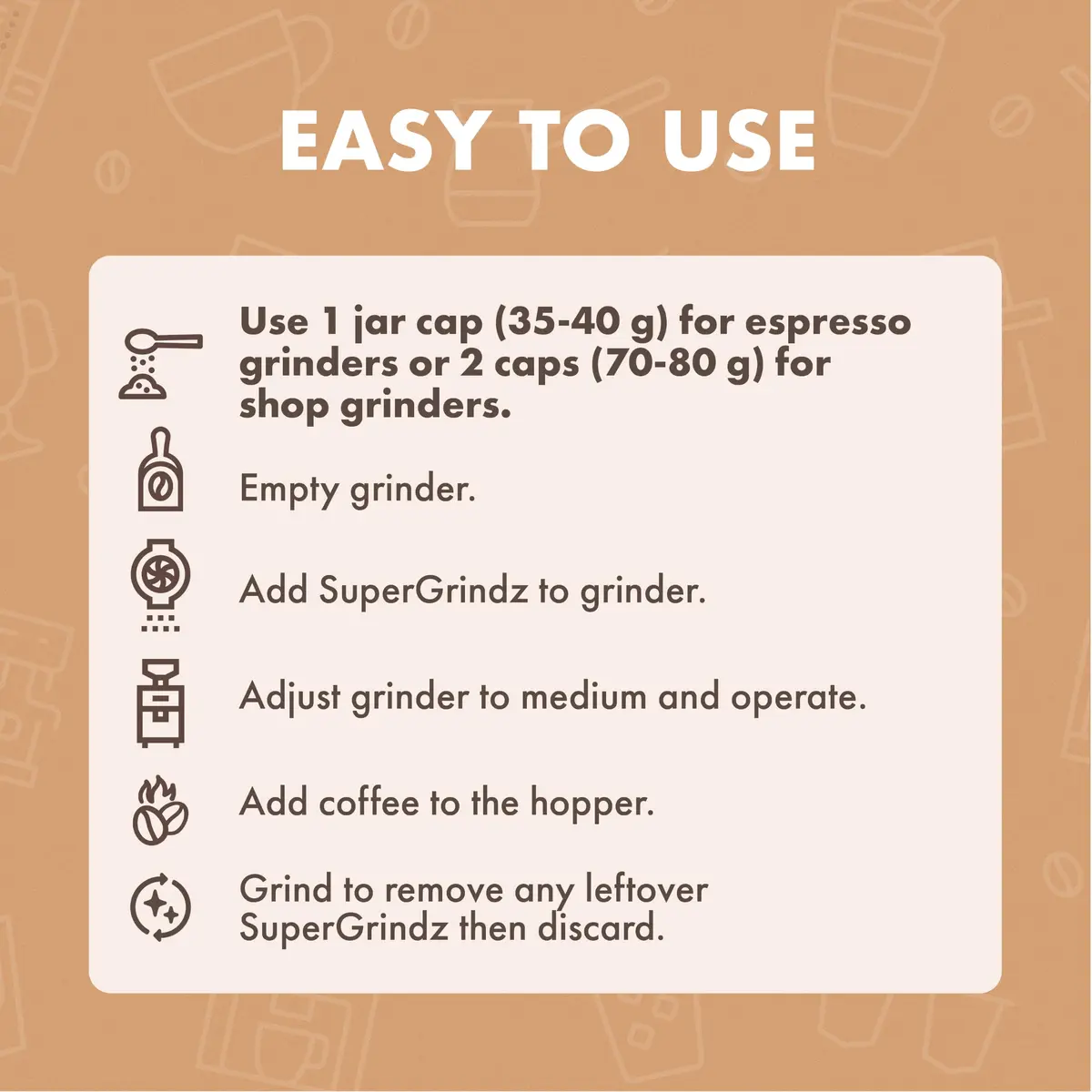 Urnex SuperGrindz Grinder Cleaning Tablets, 11.6 oz Bottle | Food-Safe, Natural Coffee Grinder Cleaner - view 4