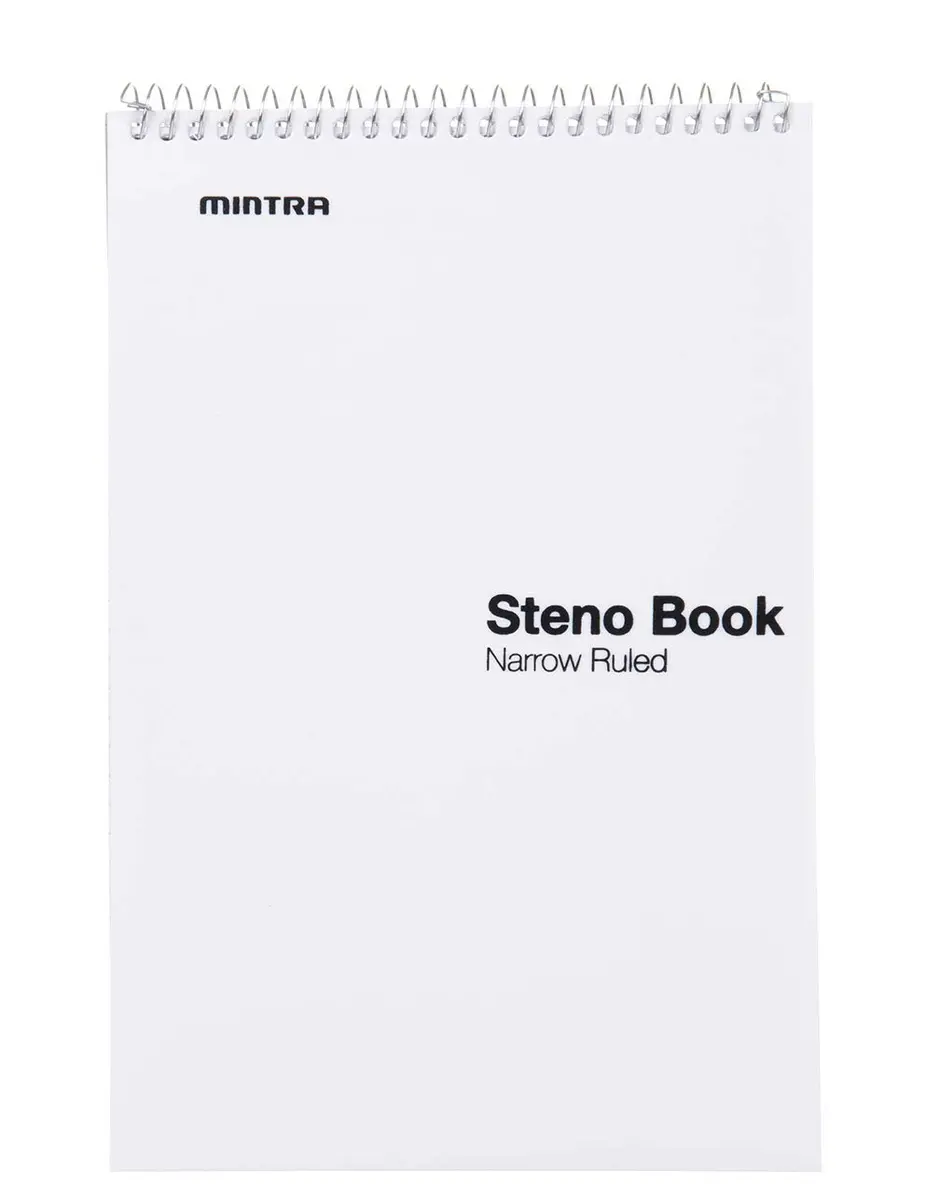 Mintra Office Steno Book - (BRIGHTS - Purp/Wht/Teal/Orange) - Poly Cover, 6in x 9in, 100 sheets, Narrow Ruled for Writing Notes for school, office, work, 6x9 steno notepad, top bound spiral notebook (8 PACK) - view 6
