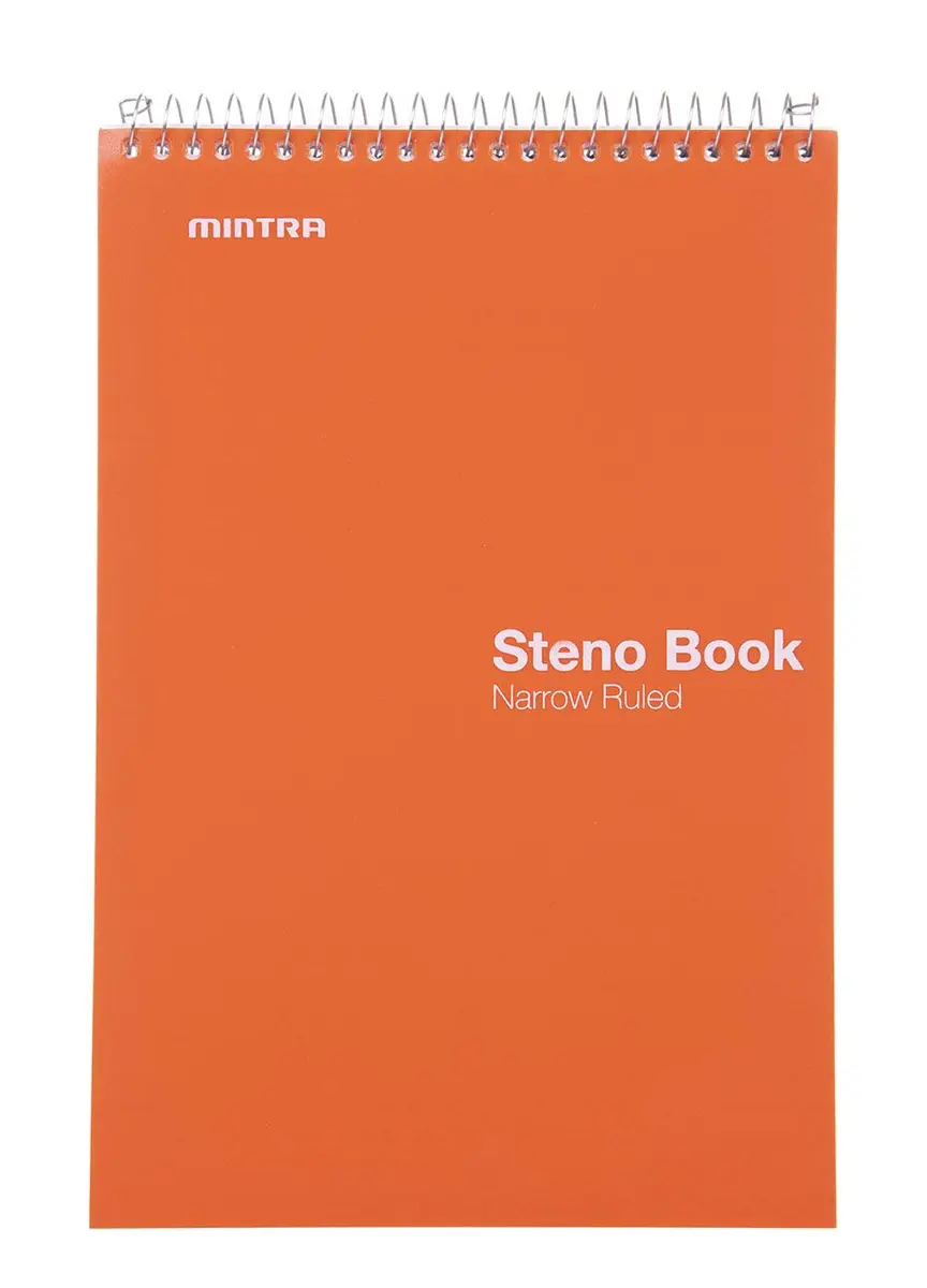 Mintra Office Steno Book - (BRIGHTS - Purp/Wht/Teal/Orange) - Poly Cover, 6in x 9in, 100 sheets, Narrow Ruled for Writing Notes for school, office, work, 6x9 steno notepad, top bound spiral notebook (8 PACK) - view 7