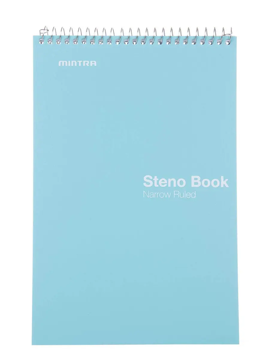 Mintra Office Steno Book - (BRIGHTS - Purp/Wht/Teal/Orange) - Poly Cover, 6in x 9in, 100 sheets, Narrow Ruled for Writing Notes for school, office, work, 6x9 steno notepad, top bound spiral notebook (8 PACK) - view 8