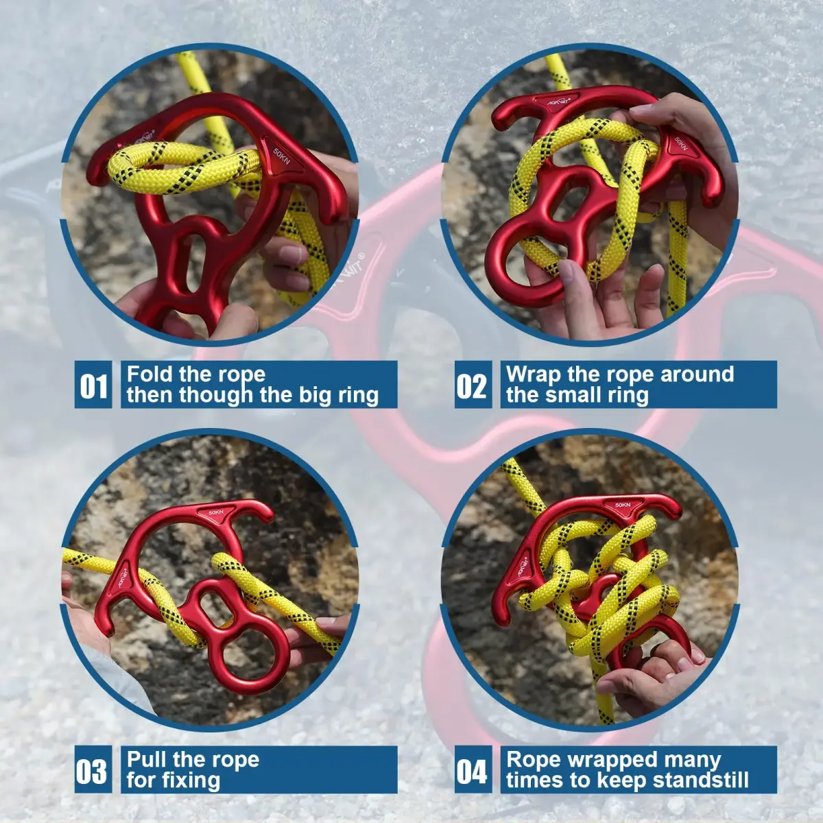AOKWIT 50KN Rescue Figure 8 Descender 282g (9.9 oz) | Bent-Ear Belay Device for Rock Climbing & Rescue - view 3