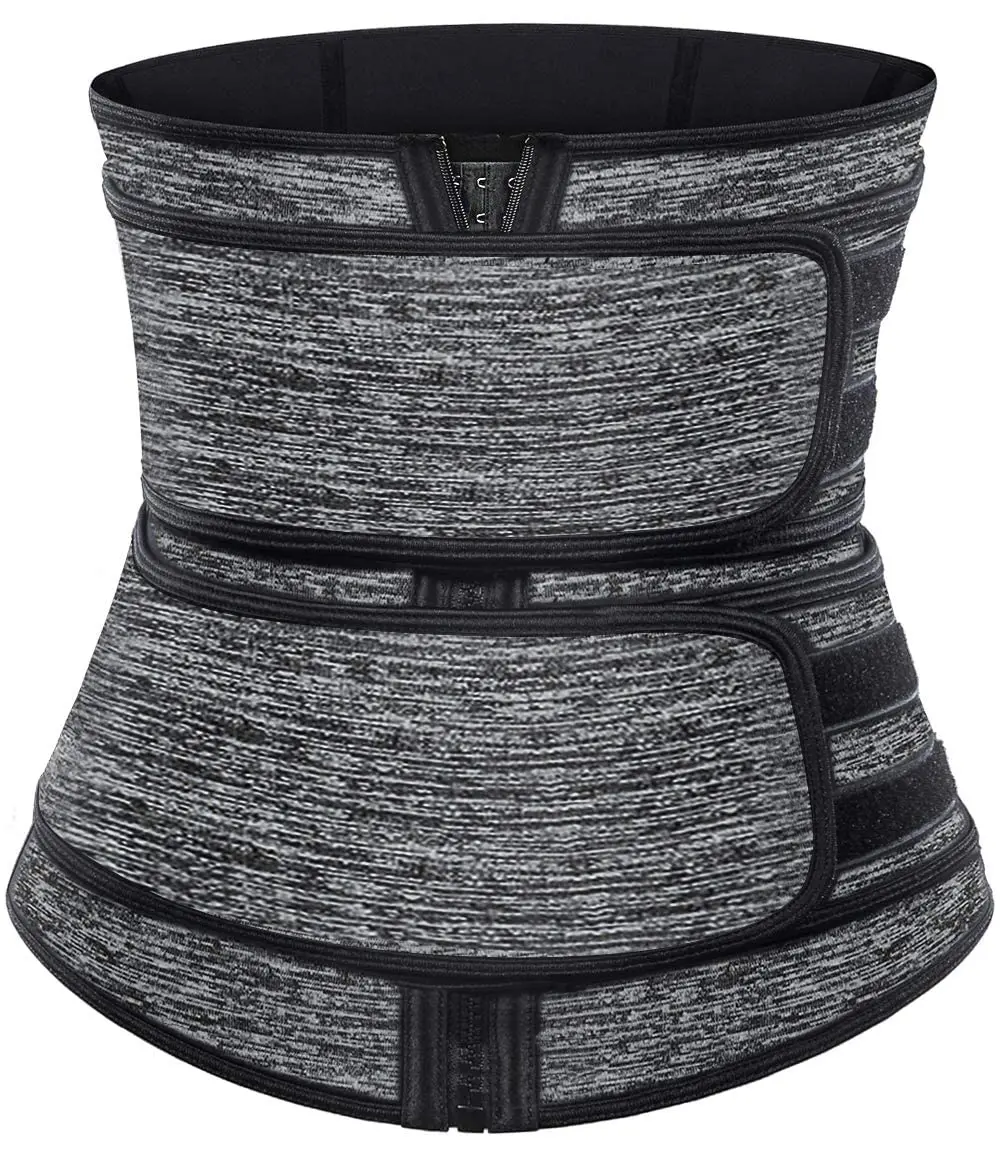 HOPLYNN Sweat Waist Trainer Body Shaper for Women Two Belts Gray 3X-Large (3XL) - main product image