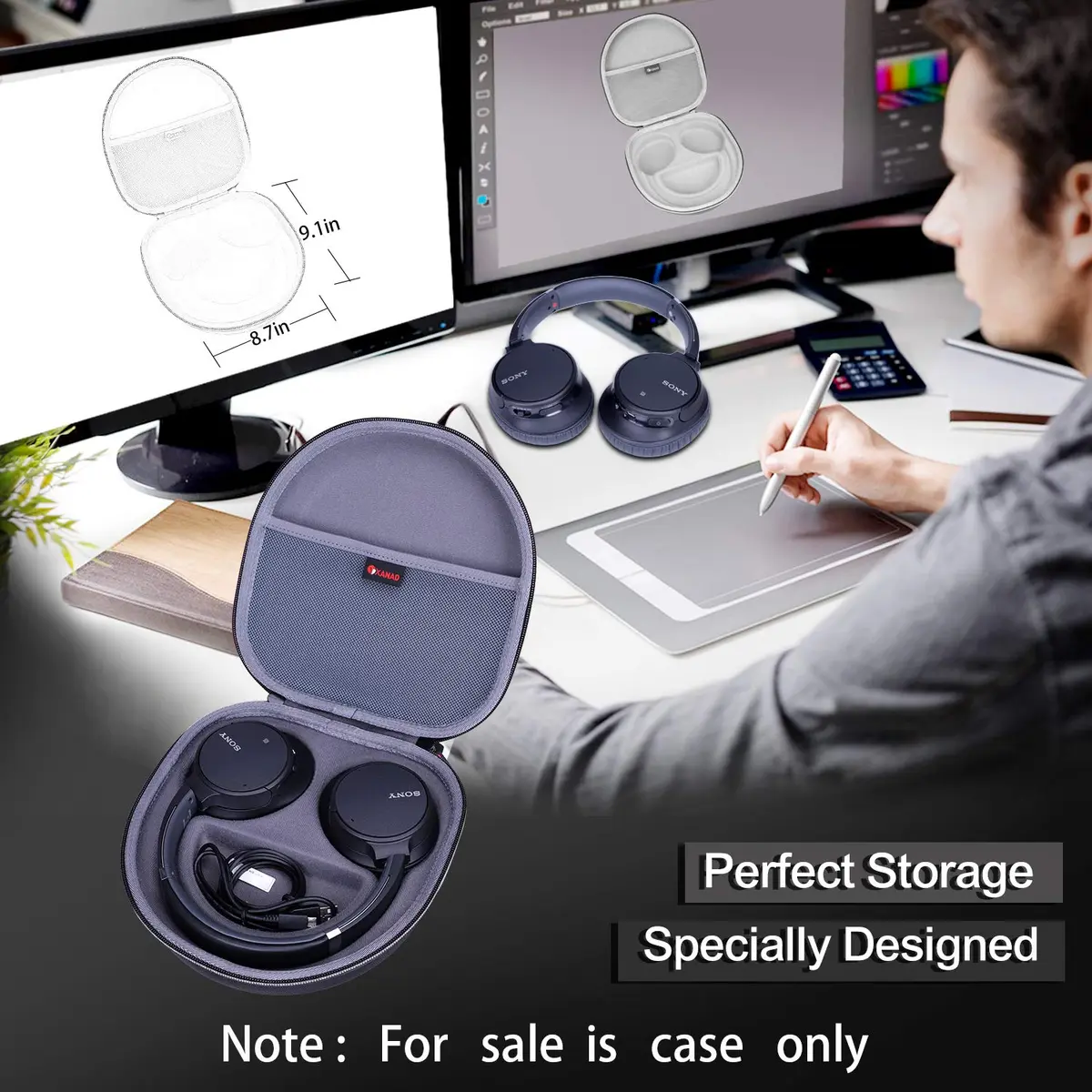 XANAD Hard Case for Sony WH-CH720N/WH-CH520N/WH-CH710N/WH-CH510 | Travel & Protection (70-120 chars) - view 6