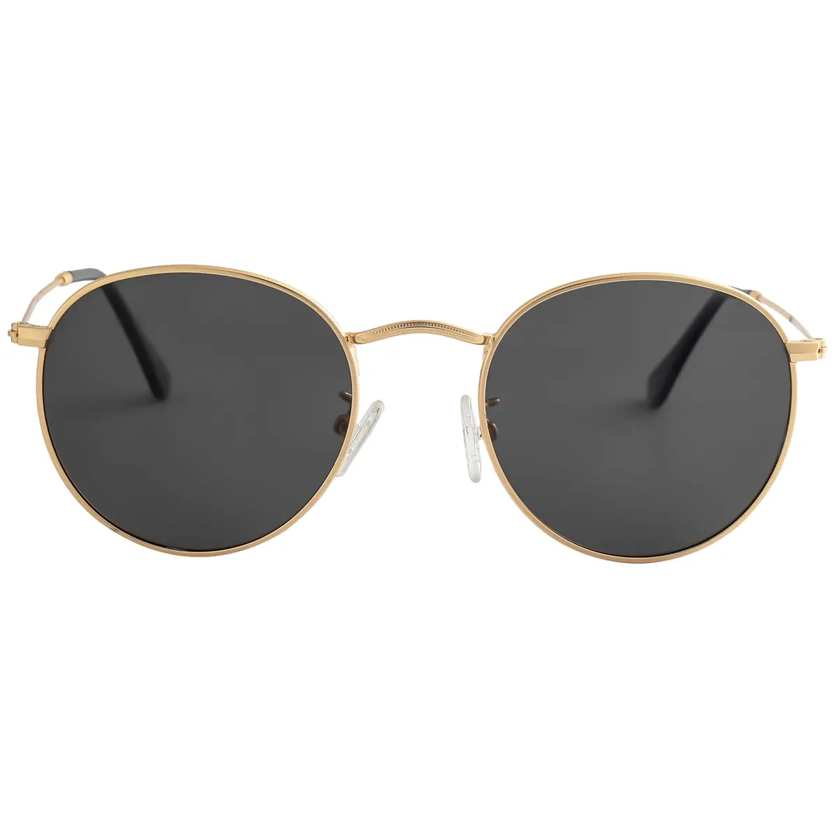 Kursan Small Round Metal Polarized Sunglasses for Men Women Mirrored Lens Classic Circle Sun Glasses (Gold Frame/Black Lens) | UV400 polarized - main product image