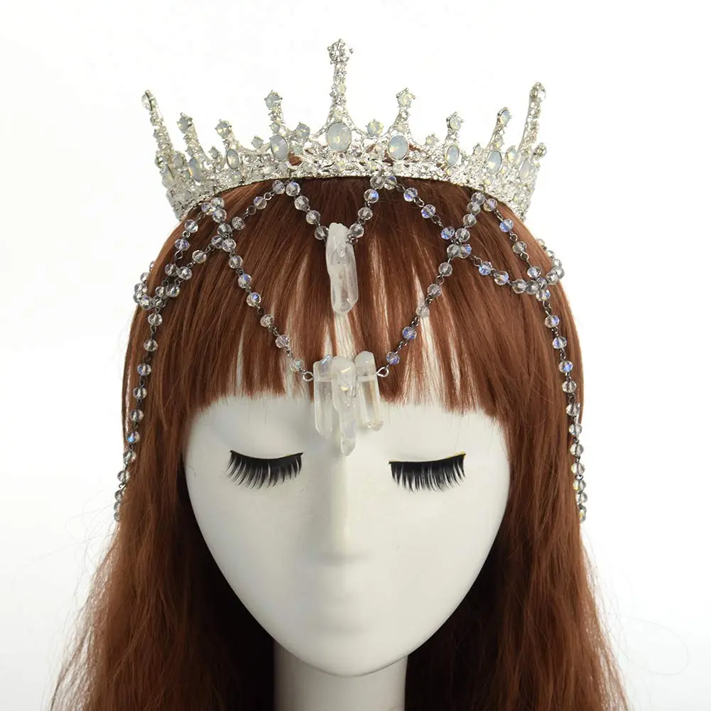BPURB Baroque Queen Crown Tiara for Women | Classic Rhinestone Bridal Headpiece - view 3