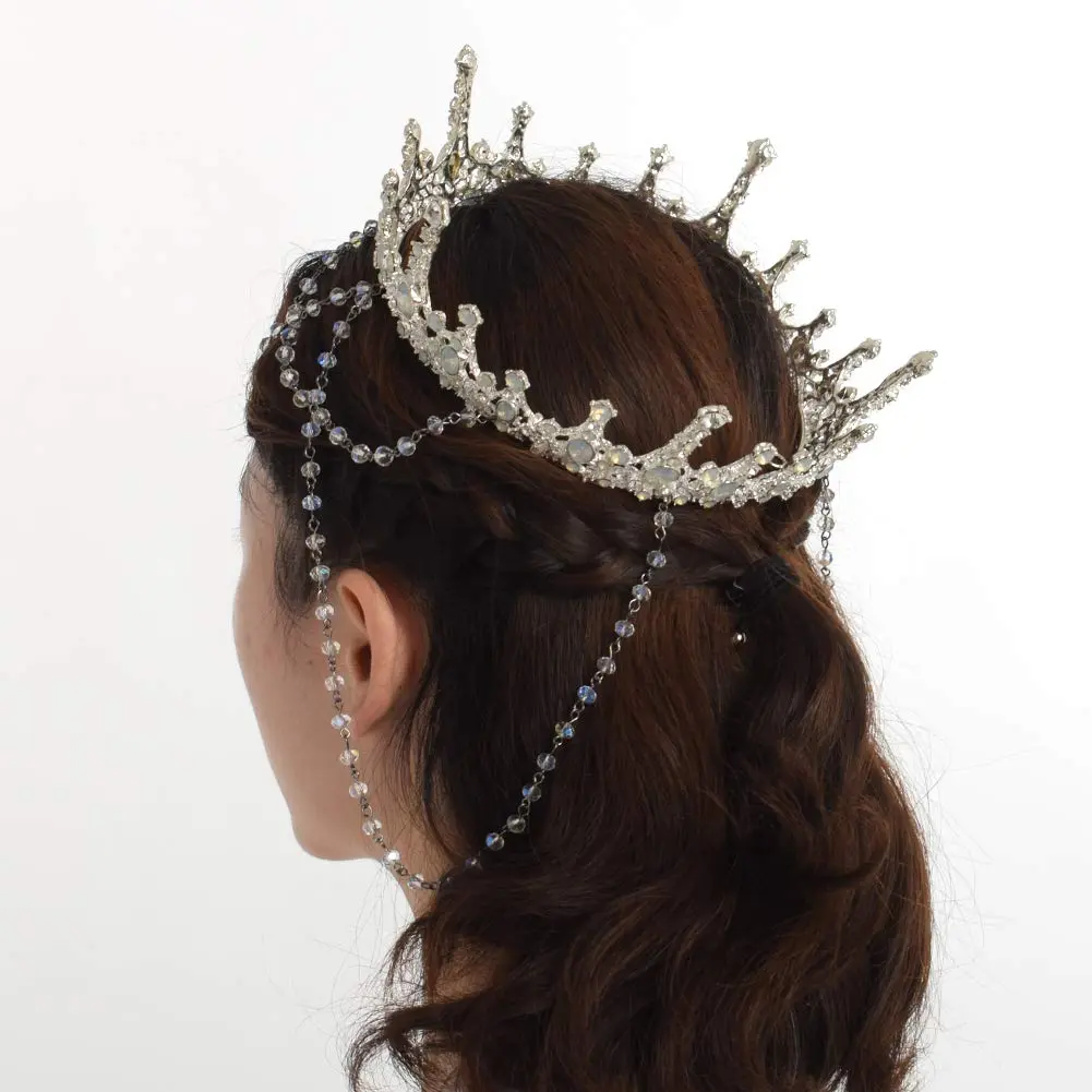 BPURB Baroque Queen Crown Tiara for Women | Classic Rhinestone Bridal Headpiece - view 4