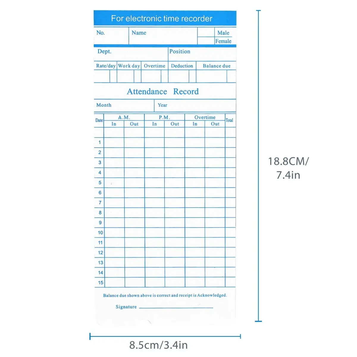 Flexzion Monthly Time Cards 270 Pack | 6 Column Double-Sided Monthly Format - view 6