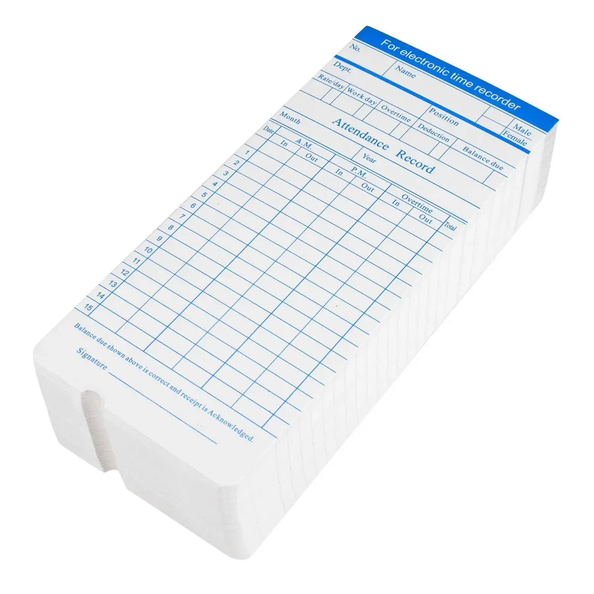 Flexzion Monthly Time Cards 270 Pack | 6 Column Double-Sided Monthly Format - view 3
