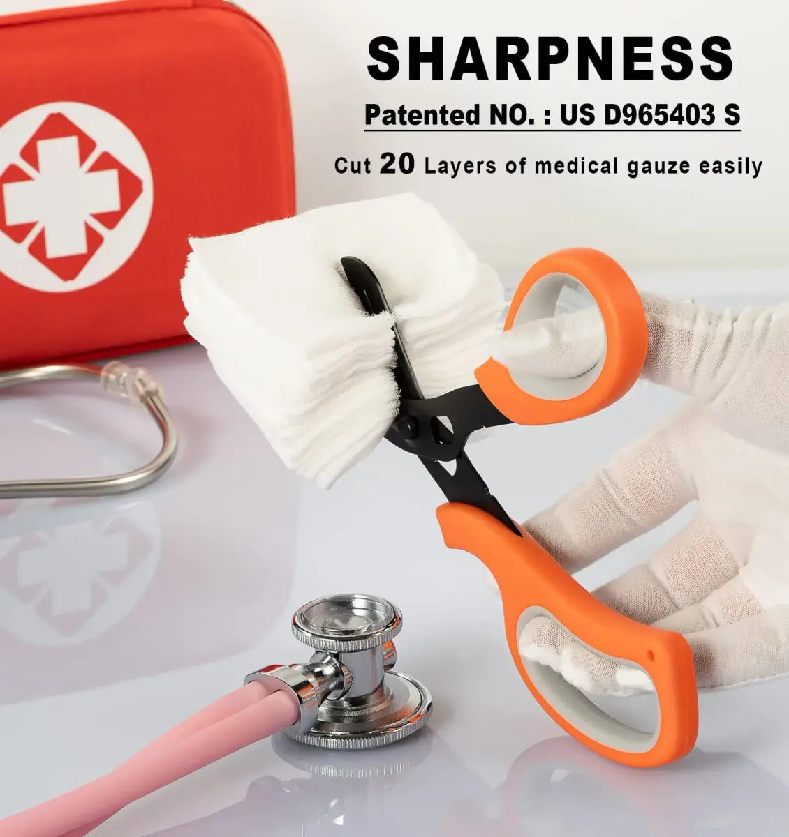 MEUUT Medical Trauma Shears (2-Pack, 7.8 Inch) | Patented Stainless Steel with Oxygen Wrench - view 3