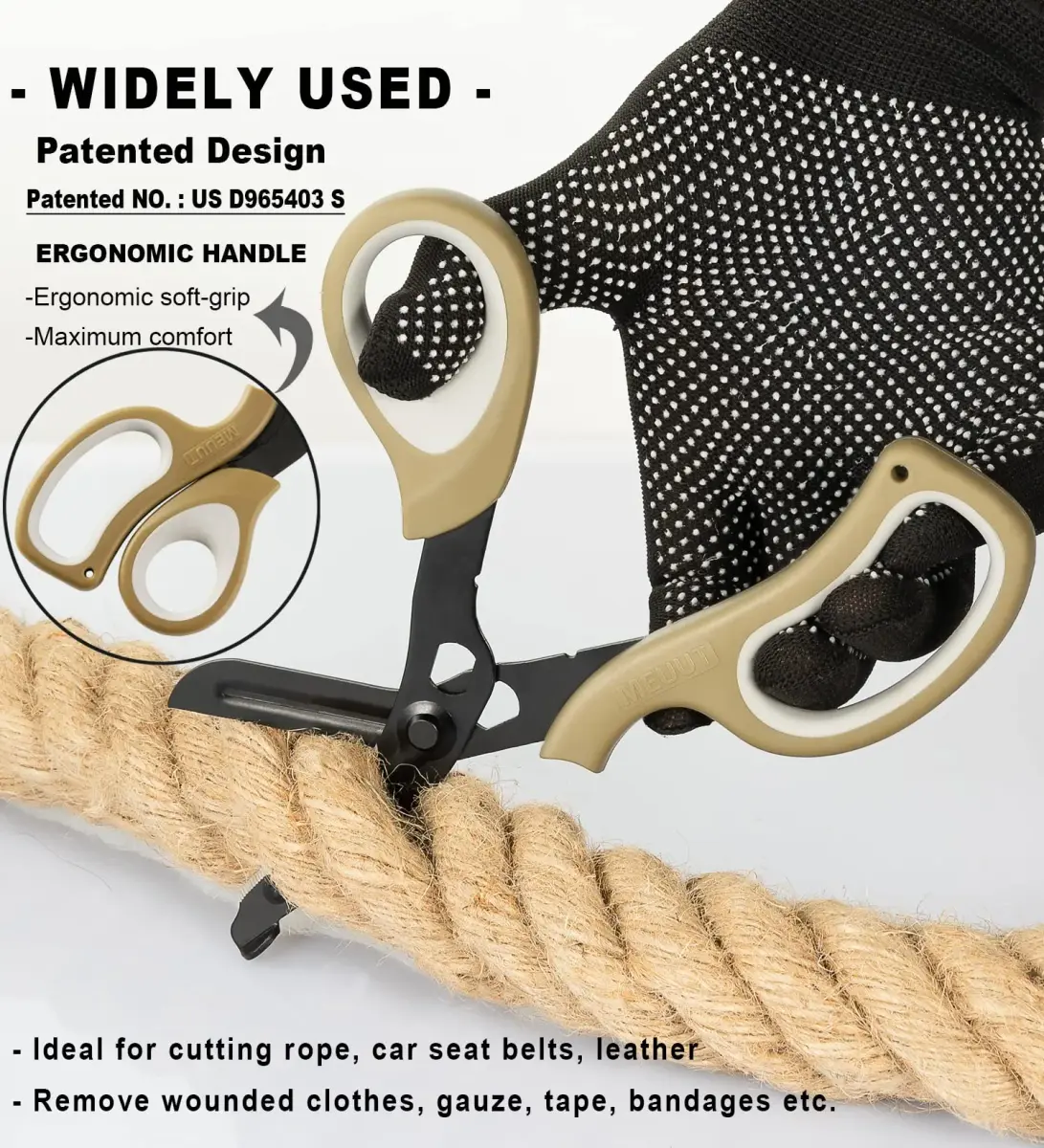 MEUUT Medical Trauma Shears (2-Pack, 7.8 Inch) | Patented Stainless Steel with Oxygen Wrench - view 4