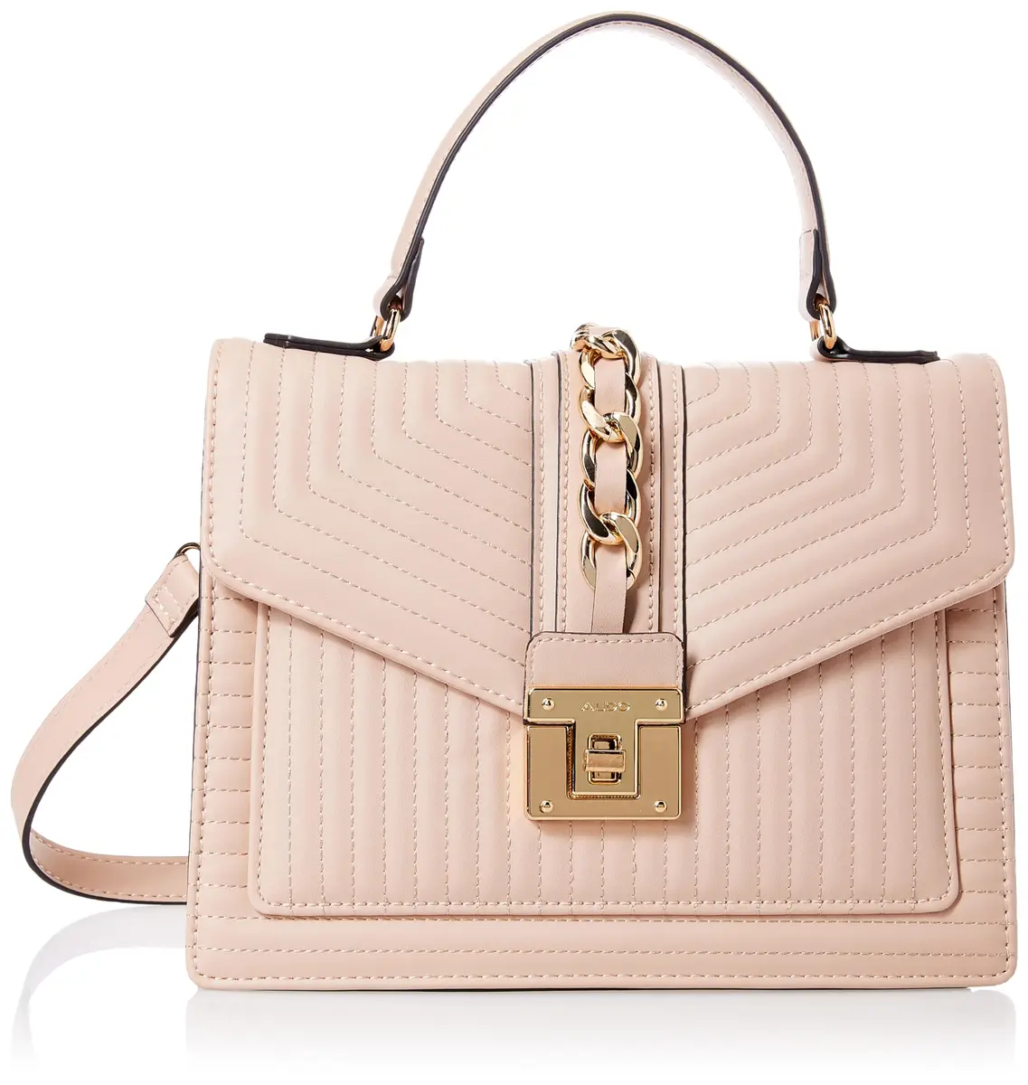 ALDO Women's Jerilini Top Handle Bag Natural Medium | Stylish Faux Leather Handbag for Daily Use - main product image