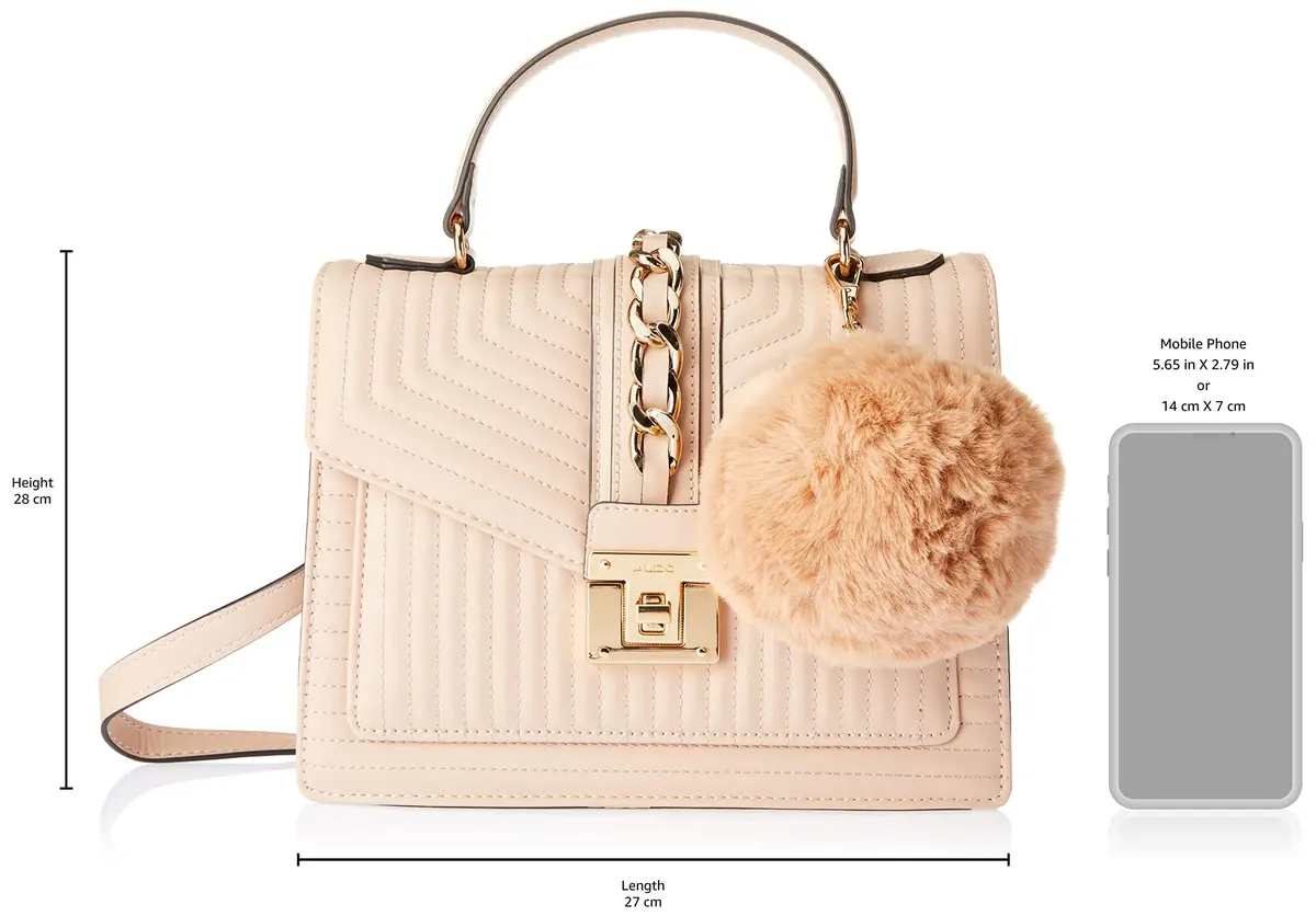 ALDO Women's Jerilini Top Handle Bag Natural Medium | Stylish Faux Leather Handbag for Daily Use - view 5
