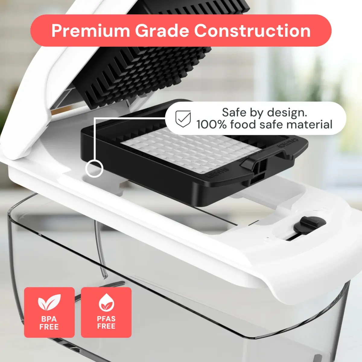 Fullstar Original Pro Chopper 1.2L (4-Cup) | Manual Vegetable Chopper with Container & Stainless Steel Blades - view 5