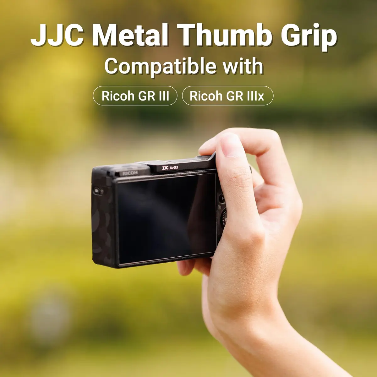 JJC Metal Thumb Grip for Ricoh GR III GR3 HDF GR IIIx GR3x HDF Accessories | Ergonomic Metal Camera Grip for Ricoh - view 2