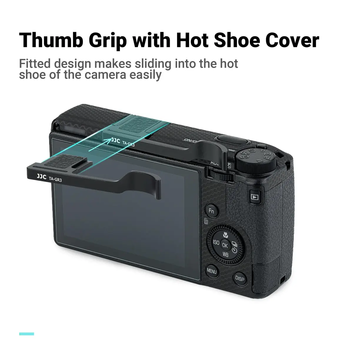 JJC Metal Thumb Grip for Ricoh GR III GR3 HDF GR IIIx GR3x HDF Accessories | Ergonomic Metal Camera Grip for Ricoh - view 4