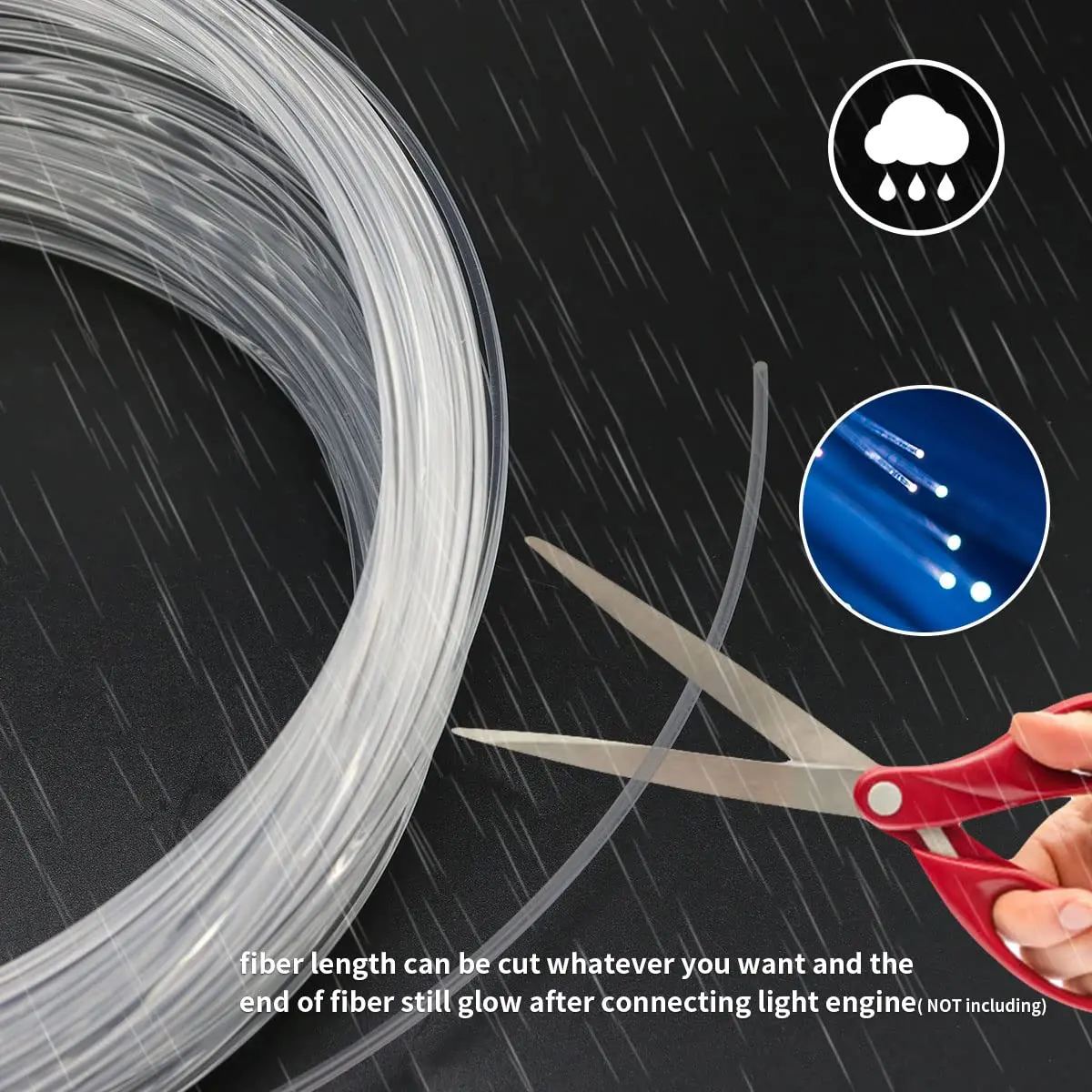 AZIMOM PMMA Plastic End Glow Fiber Optic Cable 0.75mm 100m | Flexible Night Lighting Solution - view 6
