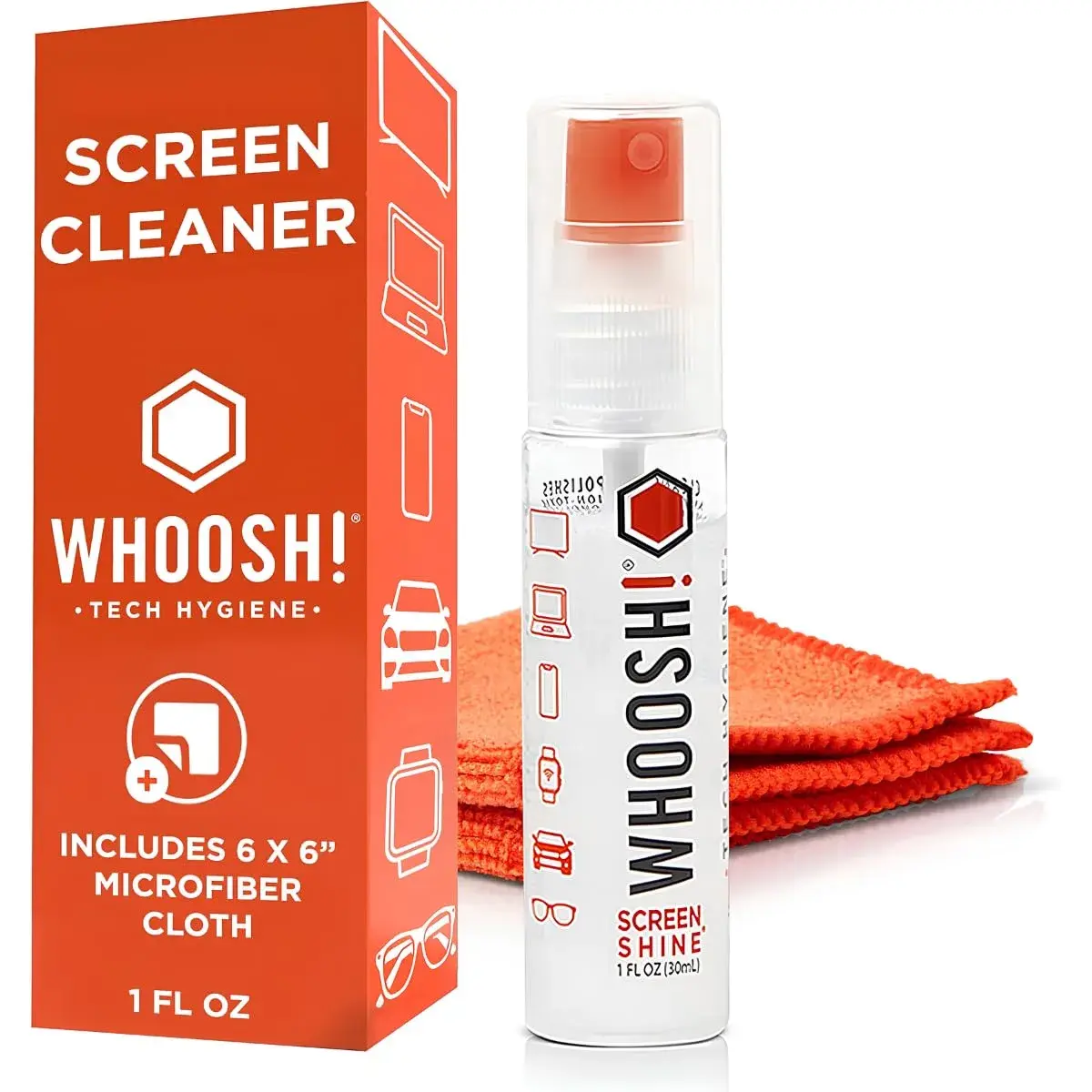 WHOOSH! Screen Shine Go Screen Cleaner Kit 30ml (1 fl oz) | Streak-Free Cleaning for All Screens & Lenses - main product image