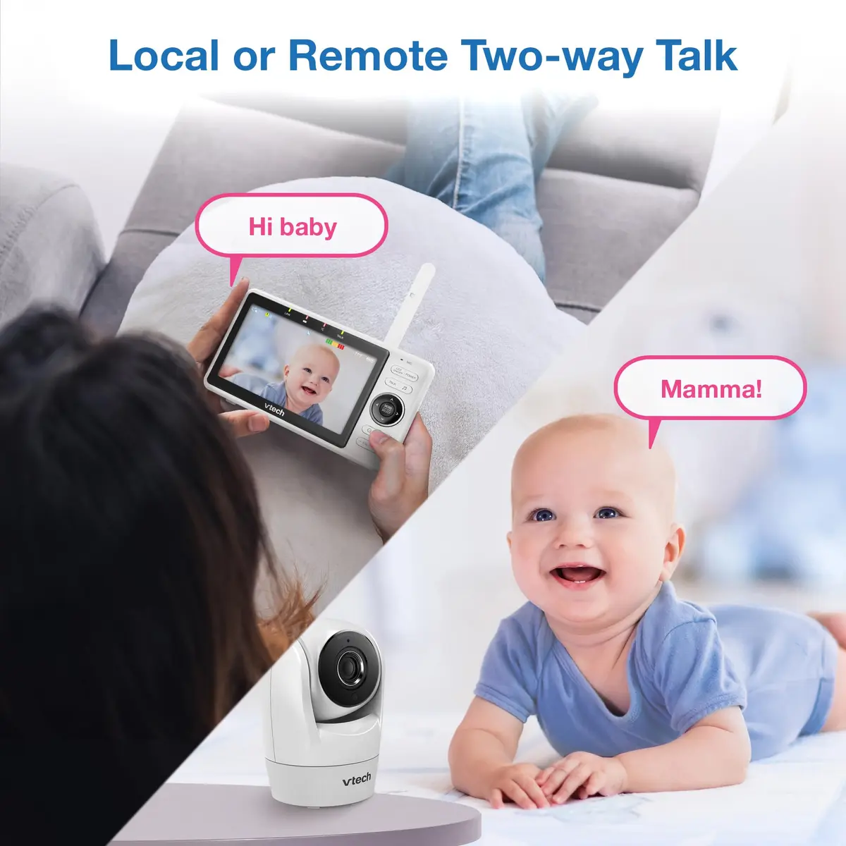 VTech VM901 Smart WiFi Baby Monitor with 5" Screen & 1080p Camera | Pan-Tilt-Zoom, Night Vision, Two-Way Talk - view 7