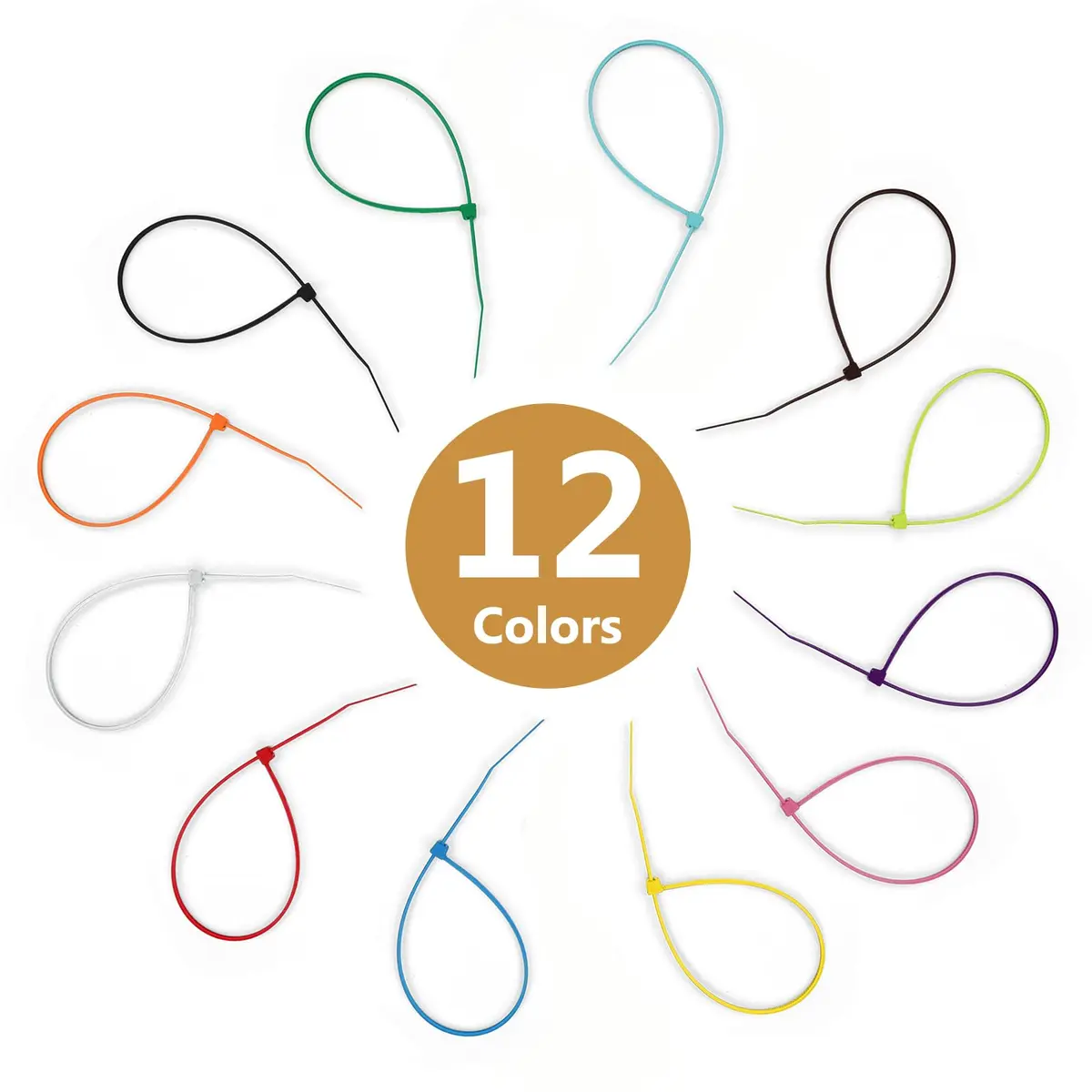 Yi-gog 4 Inch Cable Zip Ties 1200 Pieces (100mm) | Multi-Color Self-Locking Nylon Wire Ties - view 4