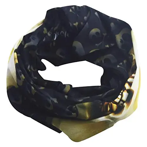 Obacle Skull Face Mask with Gold Teeth - Seamless 3D Bandana for Dust, Wind, UV Protection - view 4