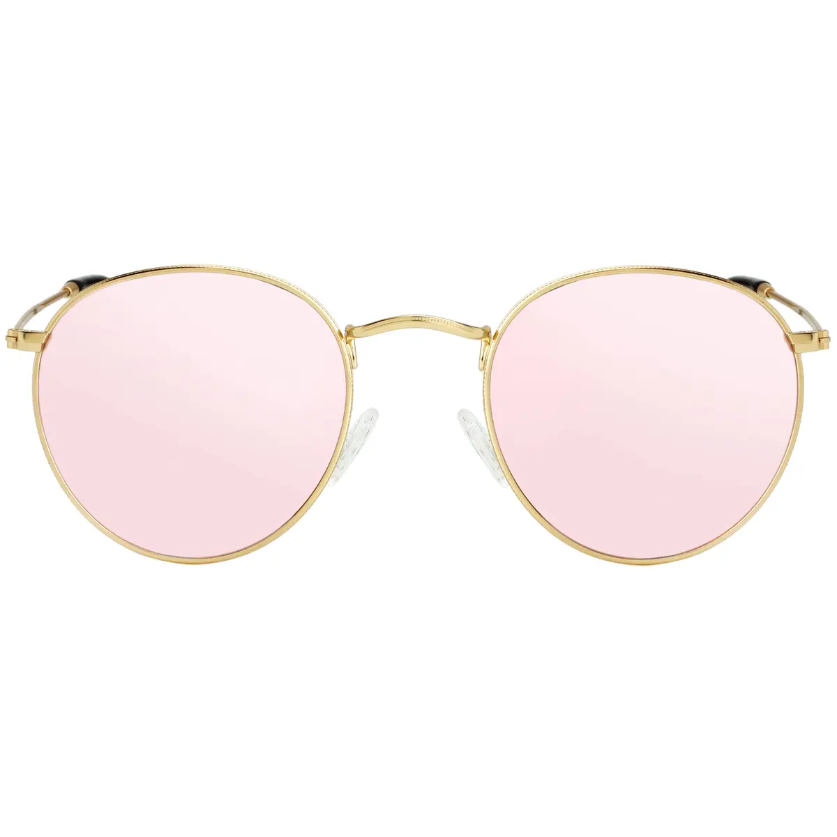 Kursan Small Round Metal Sunglasses for Men Women Mirrored Lens UV400 (Gold Frame/Pink Mirrored) | Classic Circle Sun Glasses - main product image