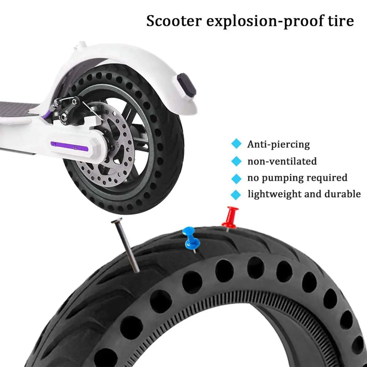 Together-life Solid Tires for Xiaomi M365 & GXL V2 8.5 Inch | Puncture-Proof, Shock-Absorbing - view 4
