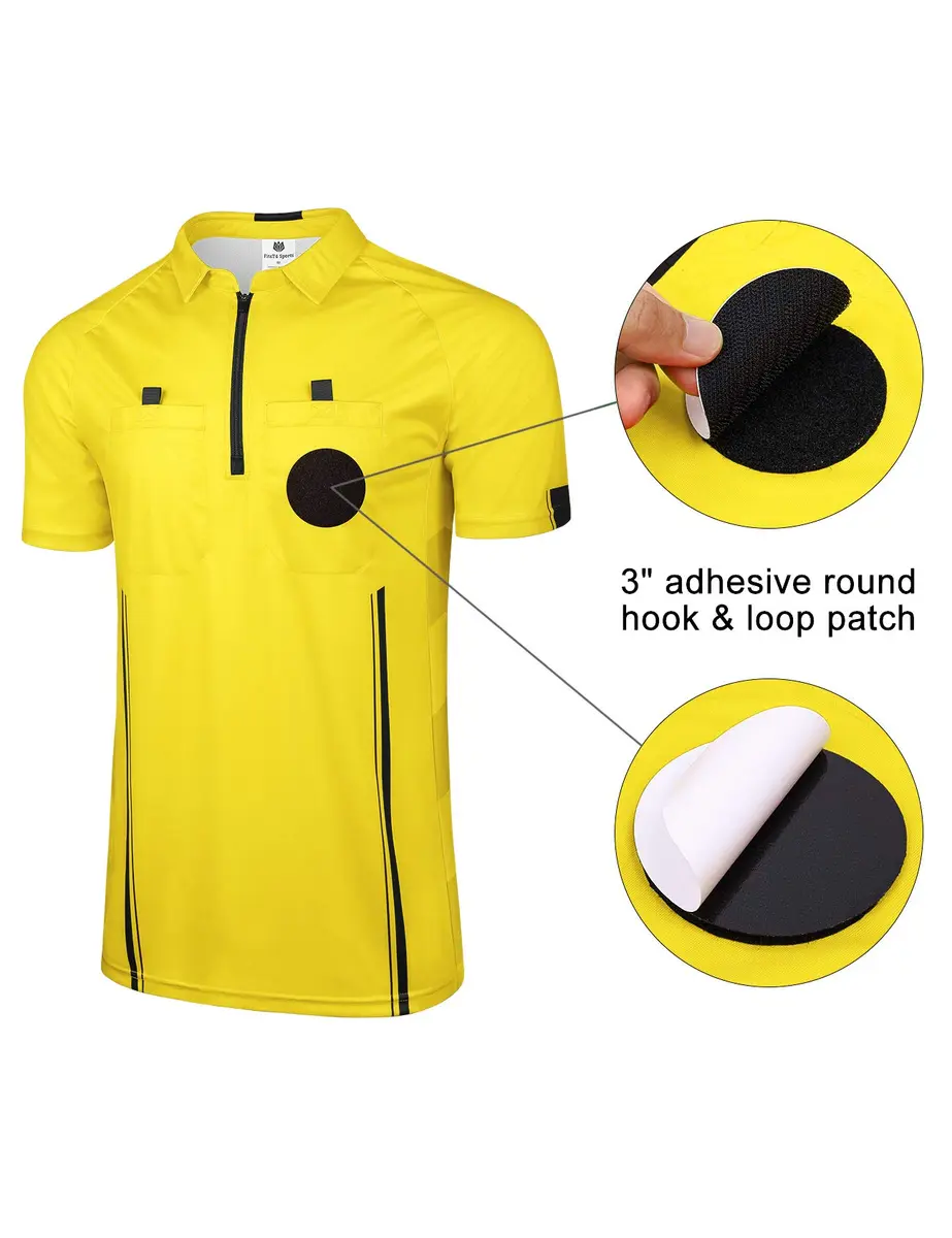 FitsT4 Sports Pro Soccer Referee Jersey Short Sleeve Ref Shirts Yellow XX-Large | Breathable Polyester for Referees - view 7