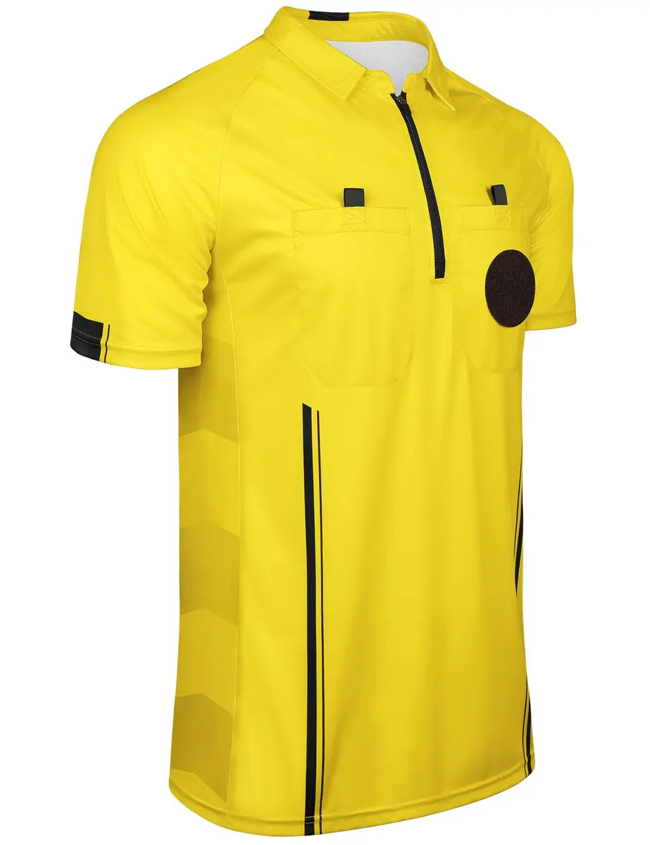 FitsT4 Sports Pro Soccer Referee Jersey Short Sleeve Ref Shirts Yellow XX-Large | Breathable Polyester for Referees - view 3