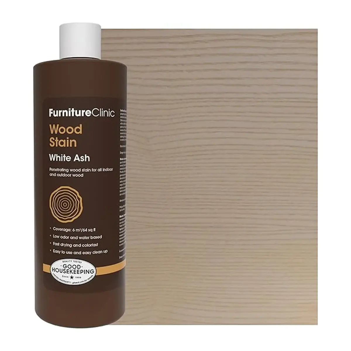 Furniture Clinic White Ash Wood Stain 500ml (17 Fl Oz) | Water Based, Fast Drying, Low Odor - main product image