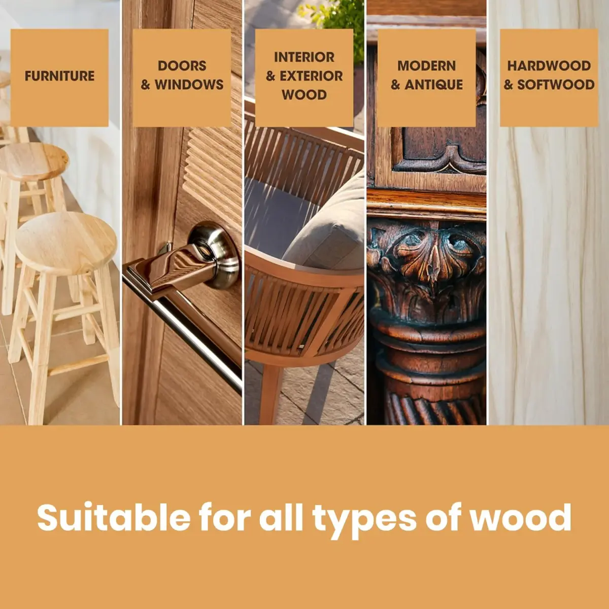 Furniture Clinic White Ash Wood Stain 500ml (17 Fl Oz) | Water Based, Fast Drying, Low Odor - view 5