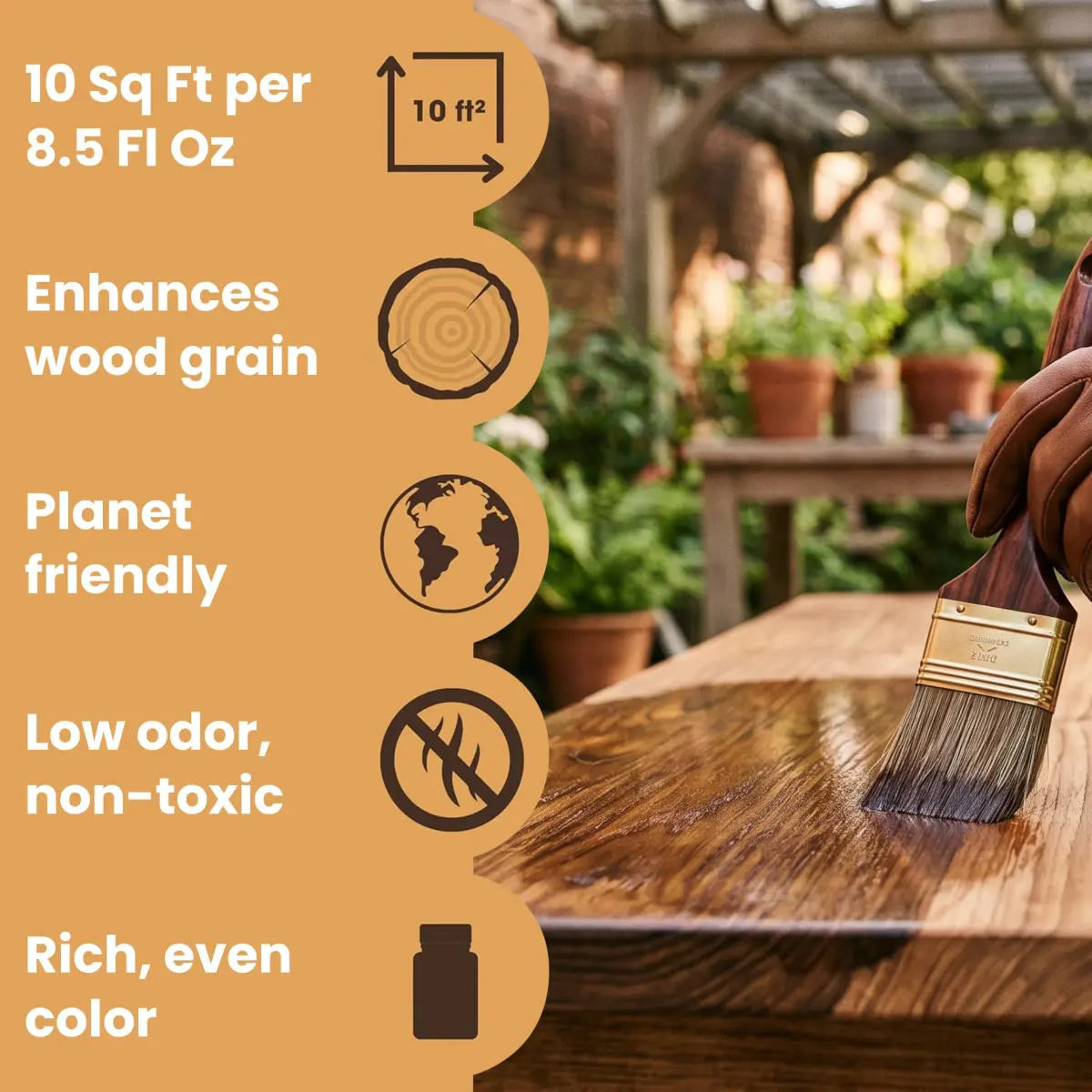 Furniture Clinic White Ash Wood Stain 500ml (17 Fl Oz) | Water Based, Fast Drying, Low Odor - view 6