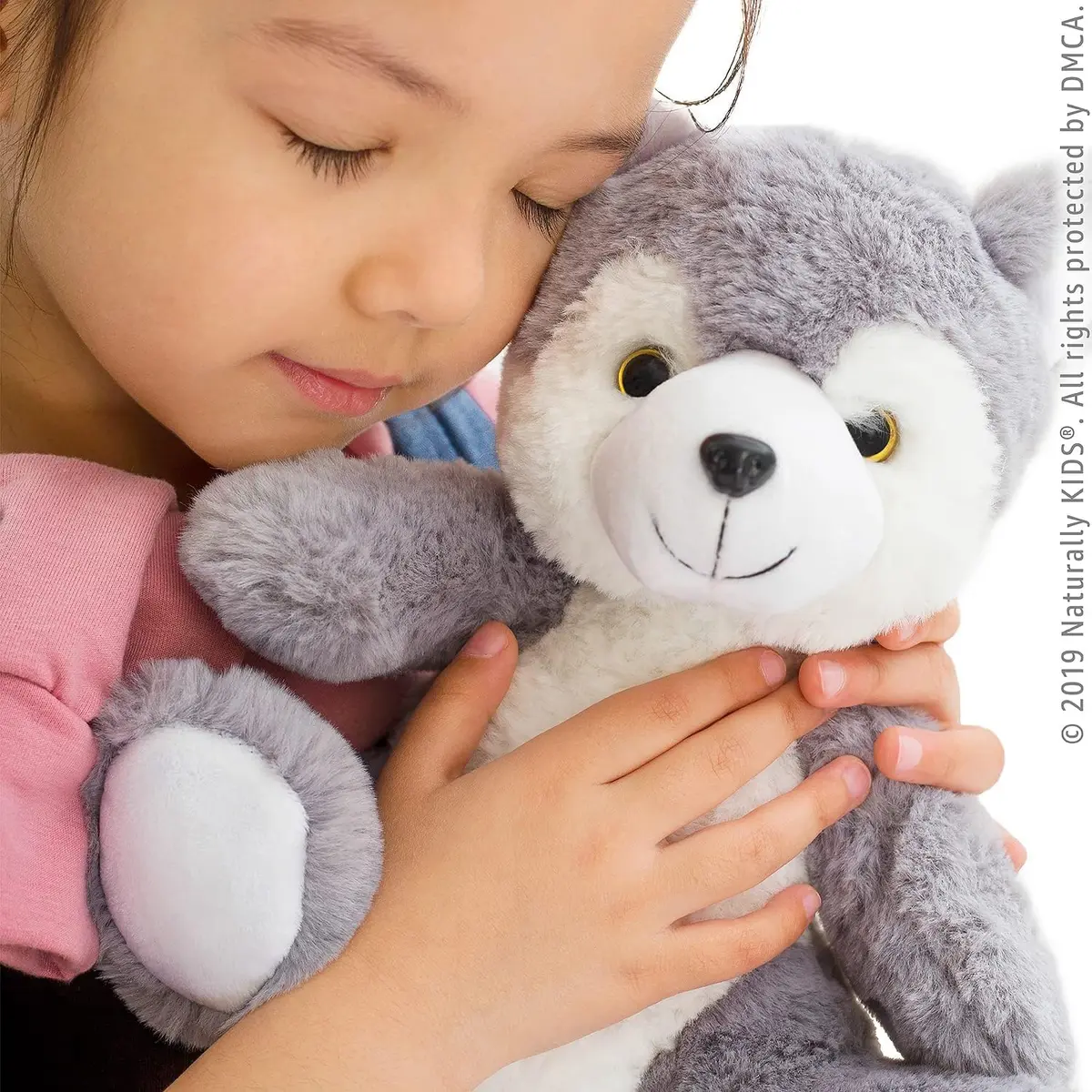 Naturally KIDS Toddler Backpack with Plush Wolf Toy | Adjustable Denim Design for Kids 2-5 - view 2