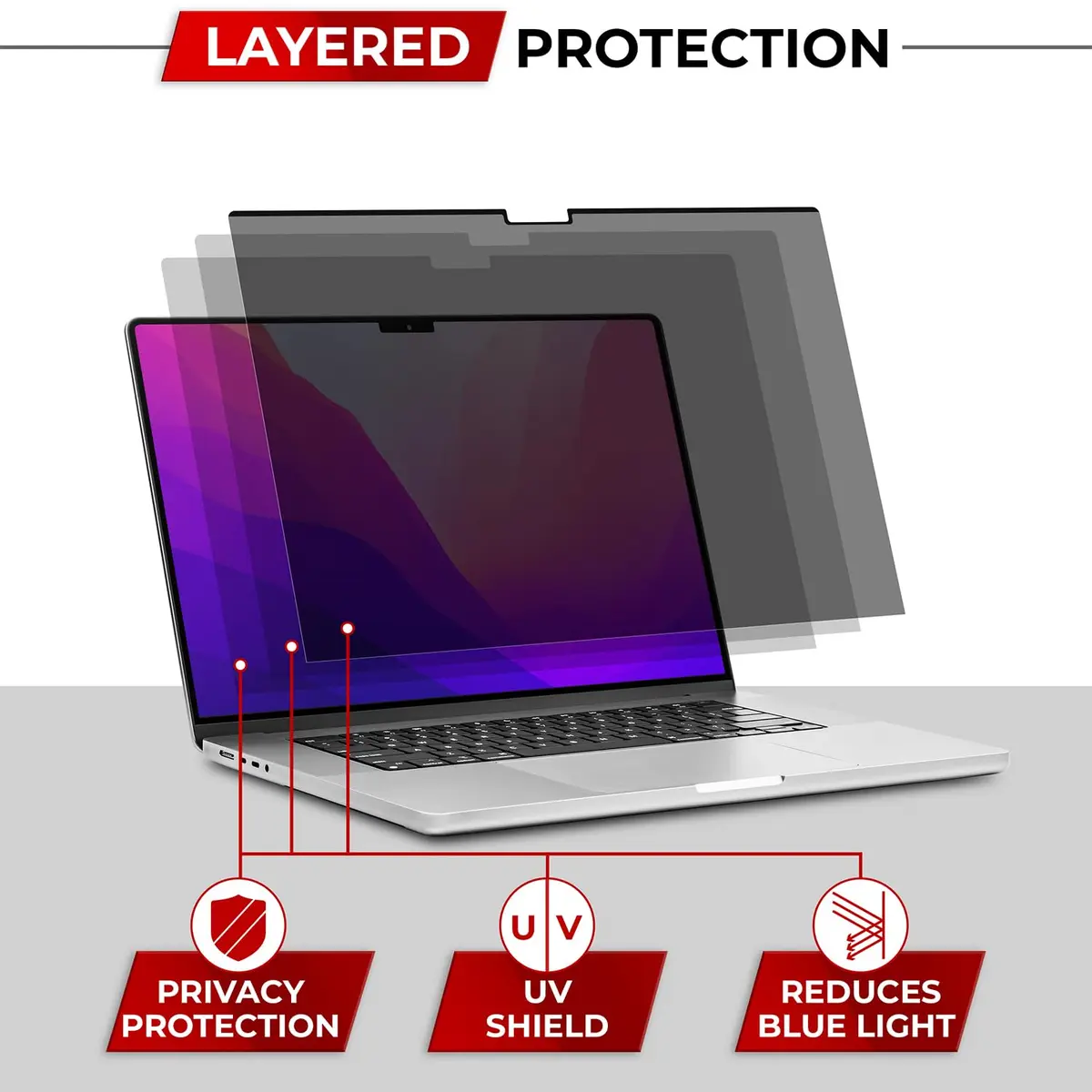 SightPro Magnetic Privacy Screen for MacBook Pro 13 Inch (2016-2022, M1, M2) | Patented Removable Laptop Privacy Filter Shield - view 7