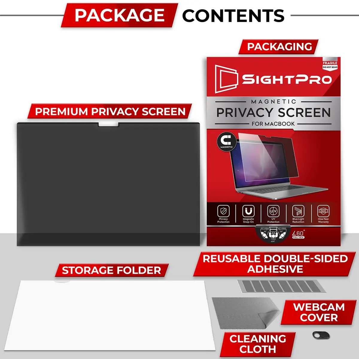 SightPro Magnetic Privacy Screen for MacBook Air 13 Inch (2018-2021, M1) | Protects Screen & Data - view 5