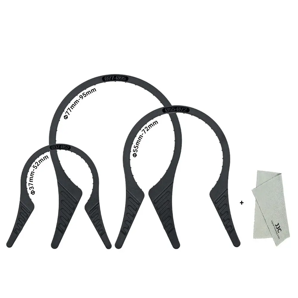 JJC 3-Pack Camera Lens Filter Wrench Kit for 37mm-95mm Threads | Multi-Coated UV ND CPL Filter Removal Tool Set - main product image