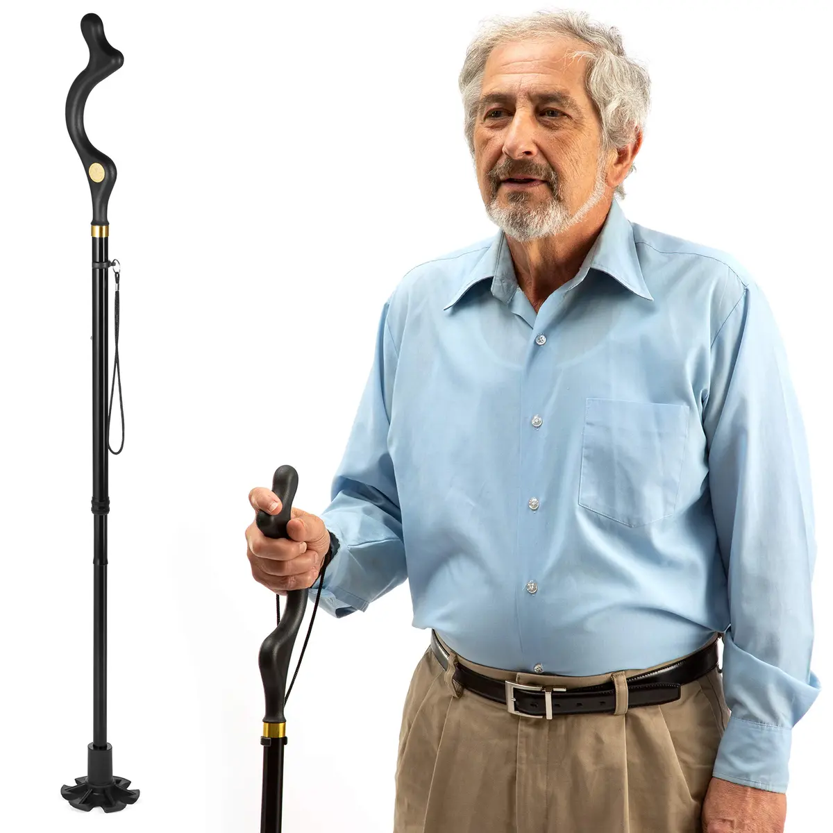Medical king Walking Cane for Men & Women | Adjustable, Foldable & Slip-Resistant - main product image