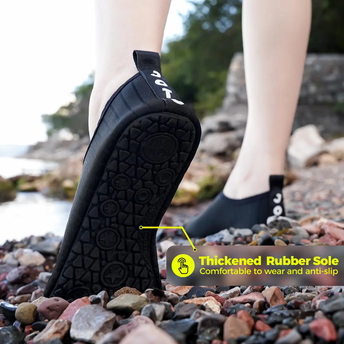 JOTO Quick-Dry Water Shoes for Women & Men | 156 g (5.5 oz) Black - view 4