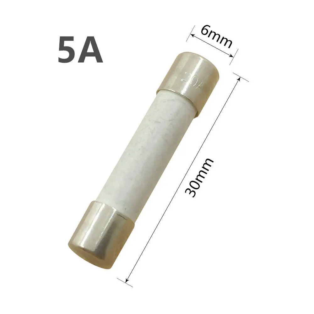 YOLISTIC Ceramic Slow-Blow Time Delay Fuse 6x30mm 5A 250V (Pack of 10) | UL Certified - view 2