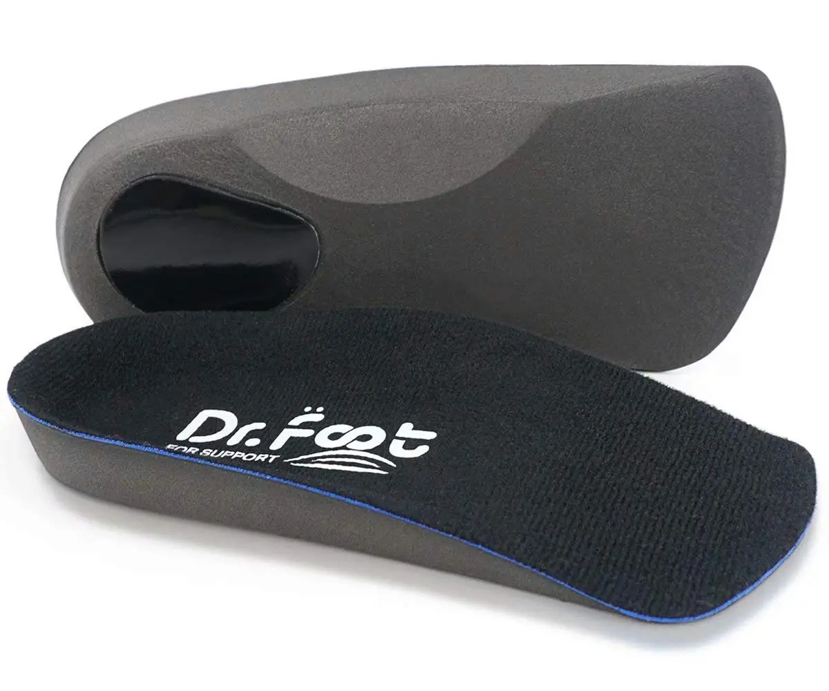Dr. Foot's 3/4 Length Orthotic Inserts for Flat Feet & Heel Pain | Self-Adhesive Half Shoe Insoles (Large) - main product image