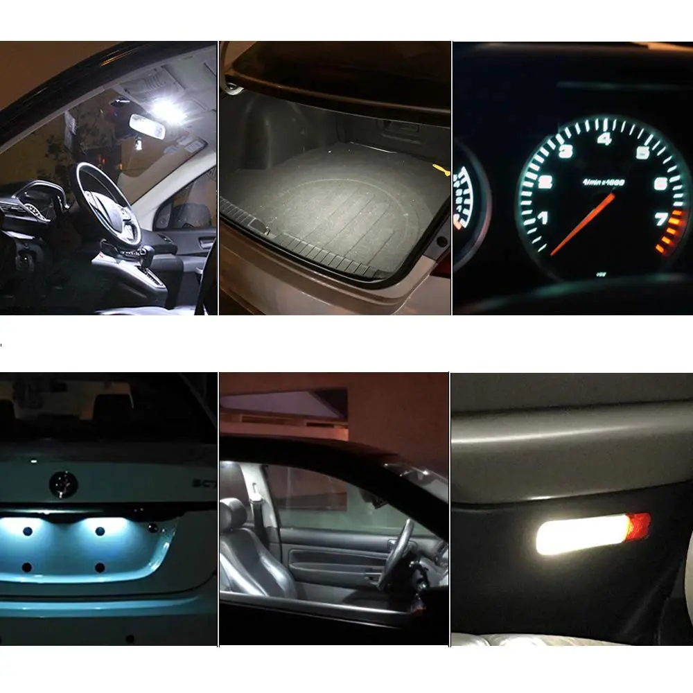 Anourney BA9S LED Bulbs 12V White | Super Bright Car Dome Map Lights - view 6