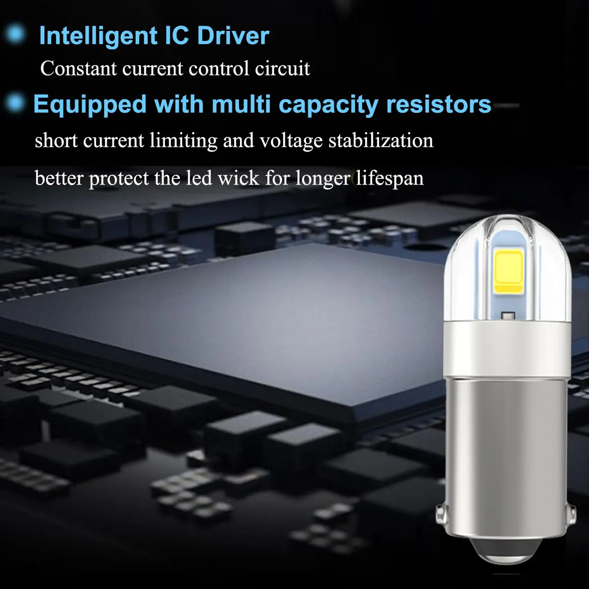 Anourney BA9S LED Bulbs 12V White | Super Bright Car Dome Map Lights - view 7