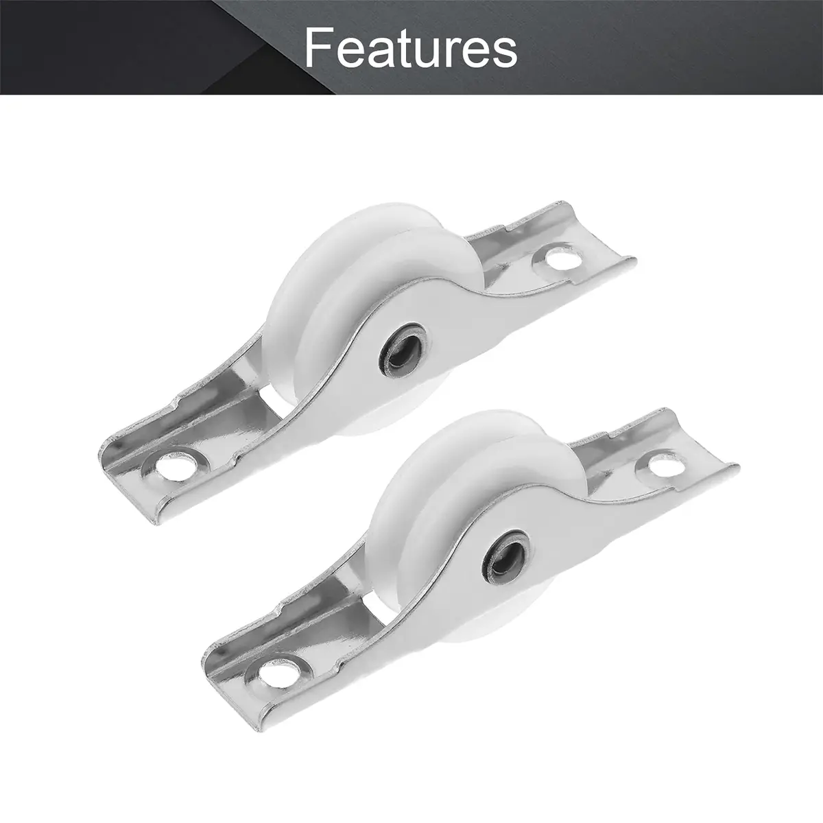 MroMax Industrial Castors 2Pcs 25mm/0.98" Dia Nylon White Sliding Wheel U Groove for Garage & Doors - view 3