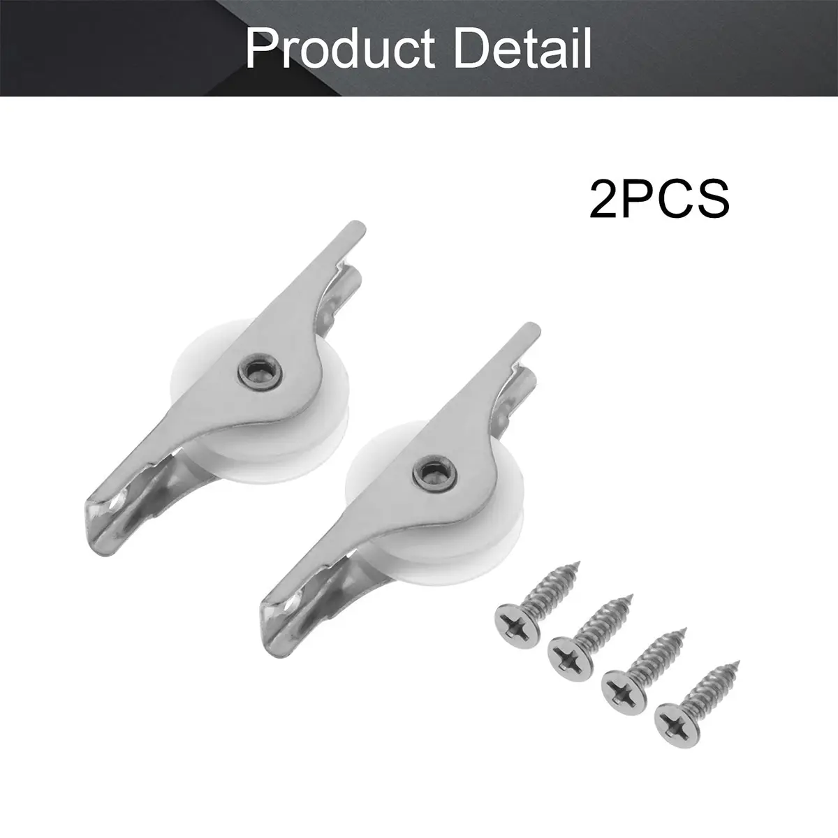 MroMax Industrial Castors 2Pcs 25mm/0.98" Dia Nylon White Sliding Wheel U Groove for Garage & Doors - view 4