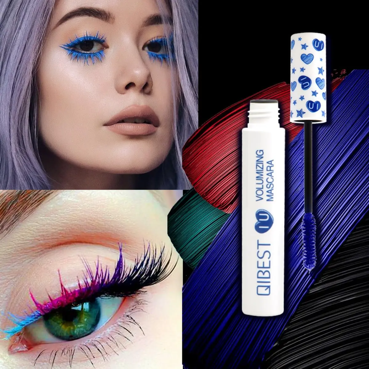 MAEPEOR Colored Mascara Set 7 Pack 0.35 Oz | Waterproof & Smudgeproof, Vegan, Hypoallergenic (70-120 chars) - view 7