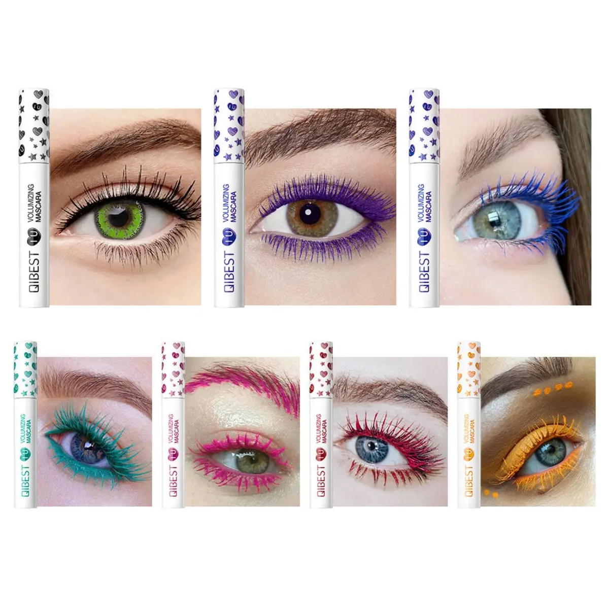 MAEPEOR Colored Mascara Set 7 Pack 0.35 Oz | Waterproof & Smudgeproof, Vegan, Hypoallergenic (70-120 chars) - view 3