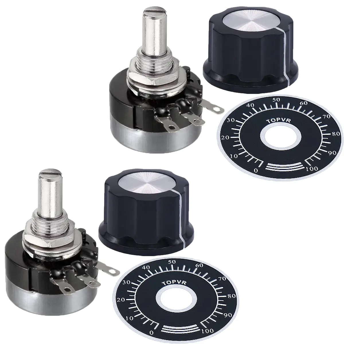 CenryKay RV24YN20S B503 50K Rotary Potentiometer with Knobs & Dials, 6mm Shaft, 20mm Length | Precise Control for Audio & Circuit DIY - main product image