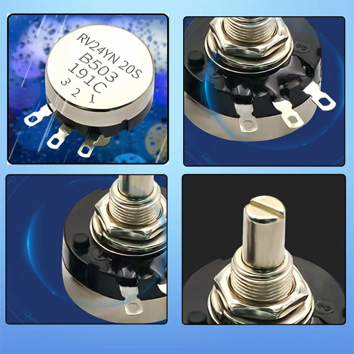 CenryKay RV24YN20S B503 50K Rotary Potentiometer with Knobs & Dials, 6mm Shaft, 20mm Length | Precise Control for Audio & Circuit DIY - view 5